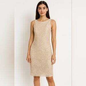 Chic Beige Midi Dress